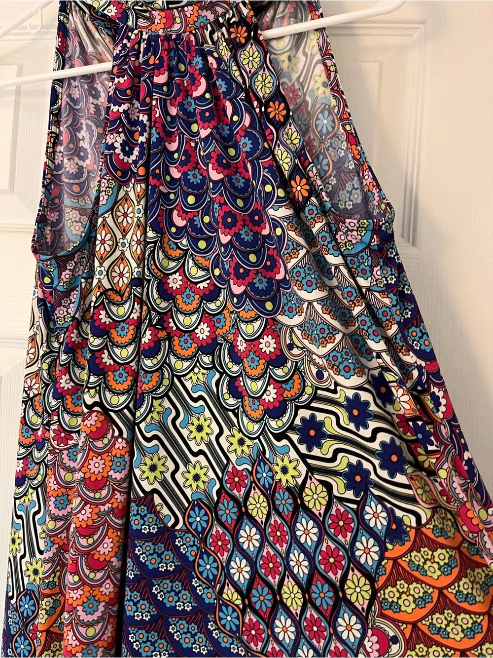 MSK Vibrant Multicolor Floral & Geometric  Dress